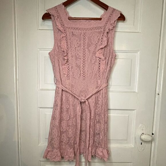 entro Blush Lace Sleeveless Summer Dress - Picture 5 of 14